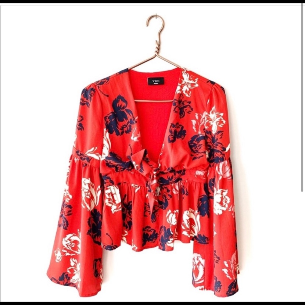 Vici Floral Blouse with Kimono Sleeves